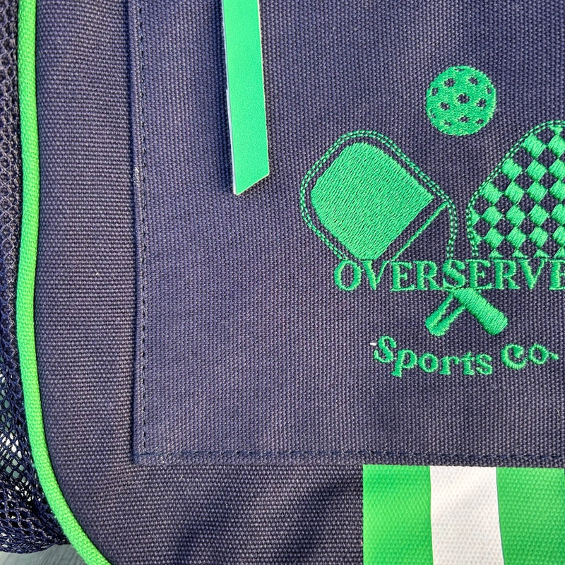 Load image into Gallery viewer, Overserved Pickleball Tote Detail Navy / Green
