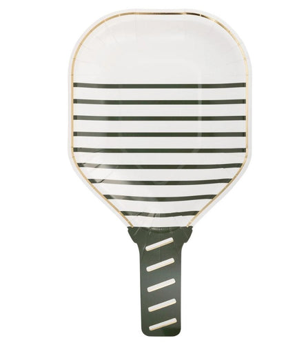 Black & White Pickleball Paddle Disposable Party Plates 