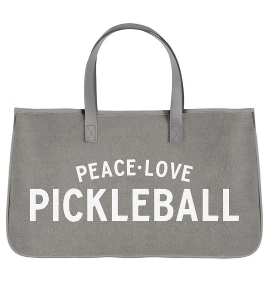 Peace Love Pickleball Canvas Tote Bag