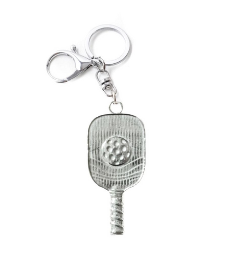 Pewter Pickleball Paddle Keychain