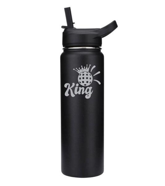 Pickle Ball Crown King Insulated Water Bottle