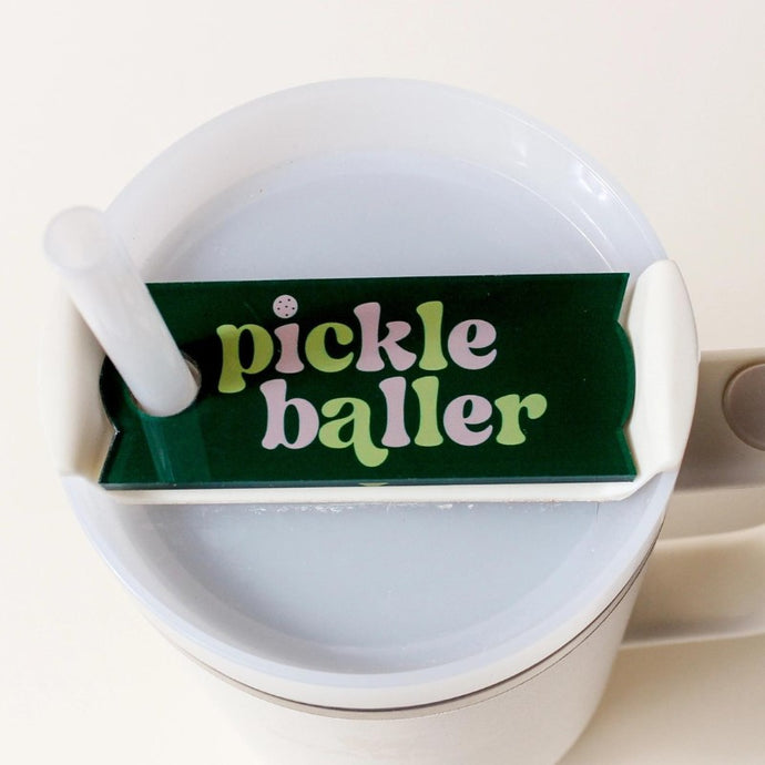 Pickleballer Tumber Lid Tag