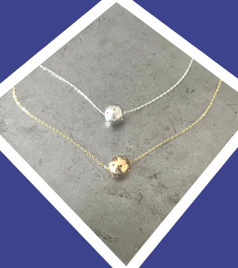 Load image into Gallery viewer, Pickleball Ball Necklace - Gold and Silver
