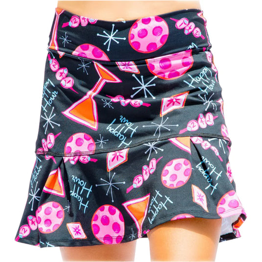 Pickleball Bella Martini Happy Hour Drop Pleat Skirt Front