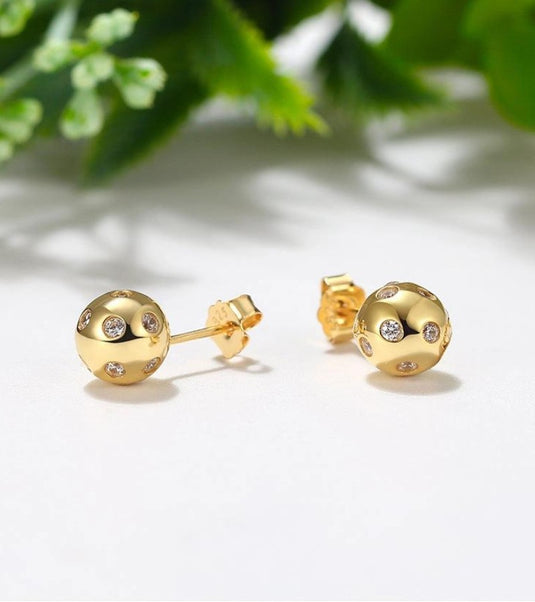Pickleball Bling Earrings Gold