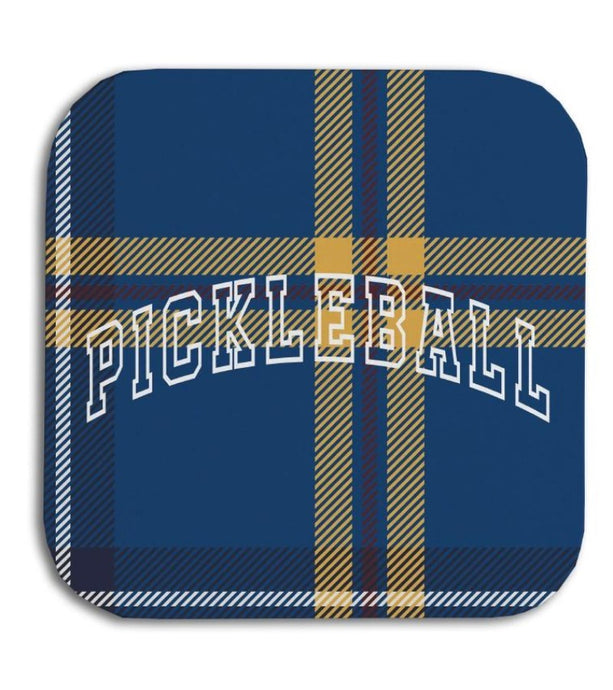 Pickleball Blue Plaid Coaster