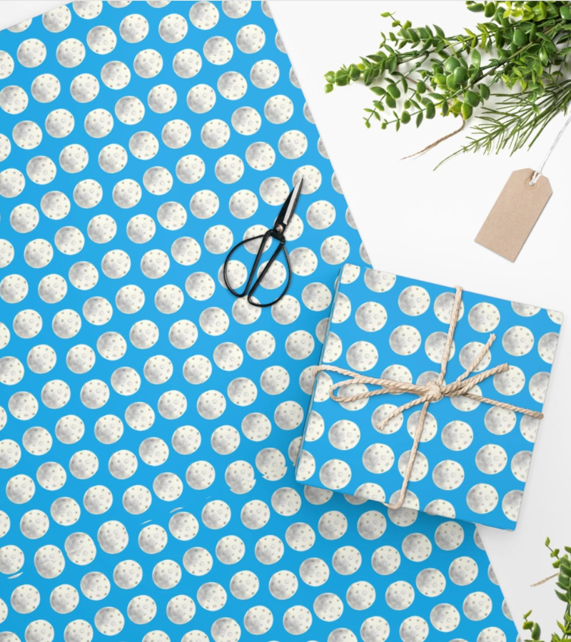 Load image into Gallery viewer, Double-Sided Pickleball Gift Wrap Sheet
