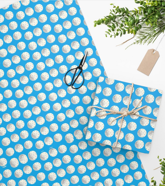 Double-Sided Pickleball Gift Wrap Sheet