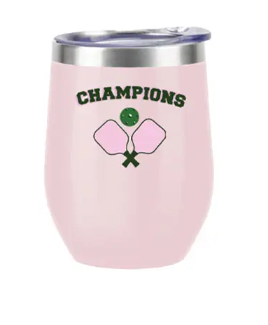 Pickleball Champions Wine Tumbler Pink