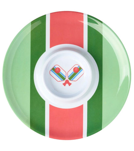 Pickleball Chip and Dip Plate - Striped