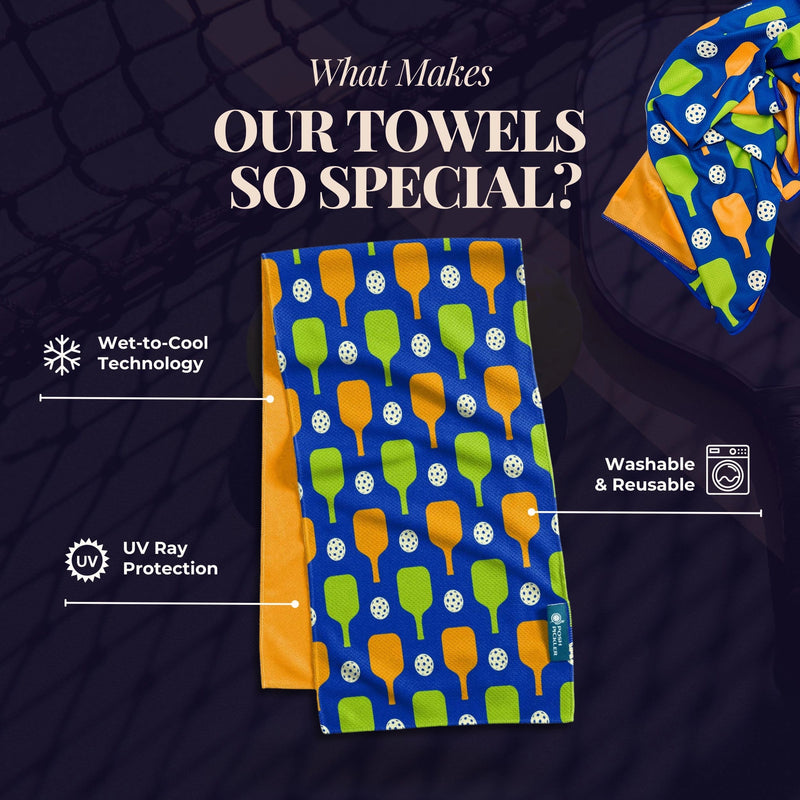 Load image into Gallery viewer, Bold Banger Pickleball Cooling Towel Features
