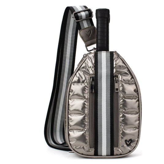 Pickleball Cross Body Bag in Metallic Bronze