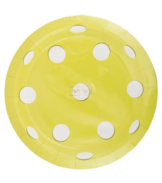 Yellow Pickleball Shaped Disposable Party Plates