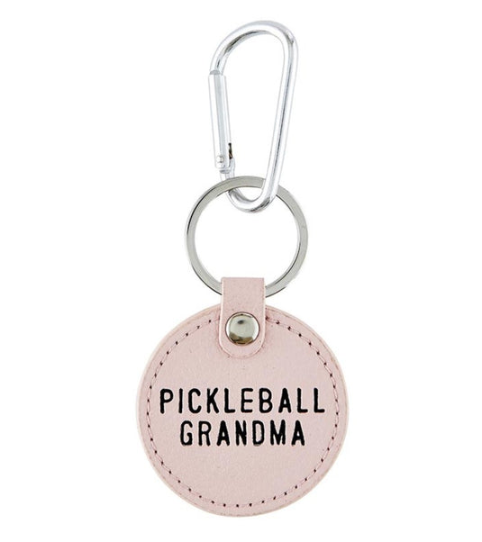 Pickleball Grandma Lether Keychain