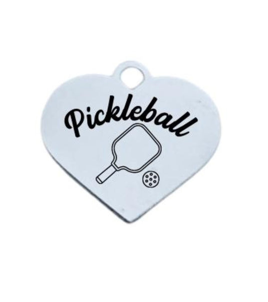 Pickleball Heart Charm