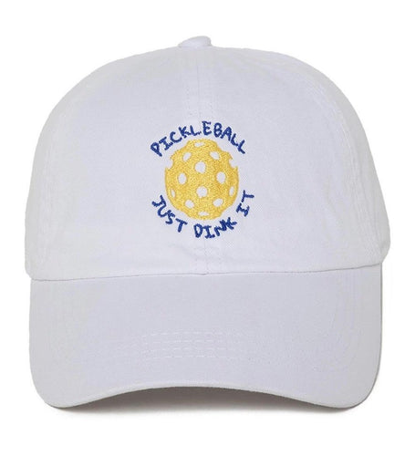 Pickleball Just Dink It Hat White