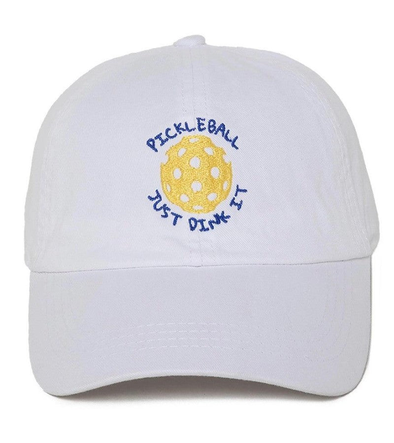 Load image into Gallery viewer, Pickleball Just Dink It Hat White
