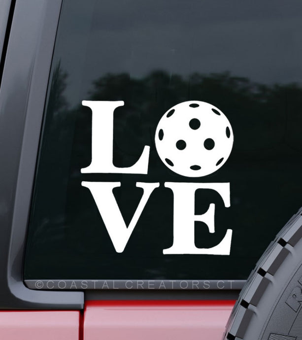 Pickleball Love Vinyl Car Window Decal