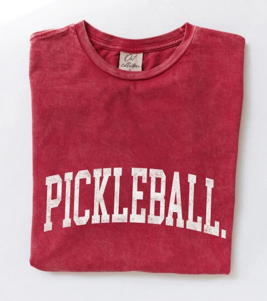 Pickleball Mineral Wash T-Shirt Cardinal Red