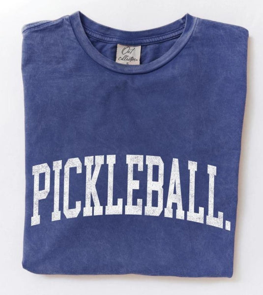 Pickleball Mineral Wash T-Shirt Denim Blue