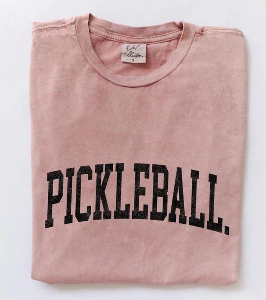 Pickleball Mineral Wash T-Shirt - Soft Pink