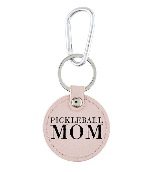 Pickleball Mom Leather Keychain