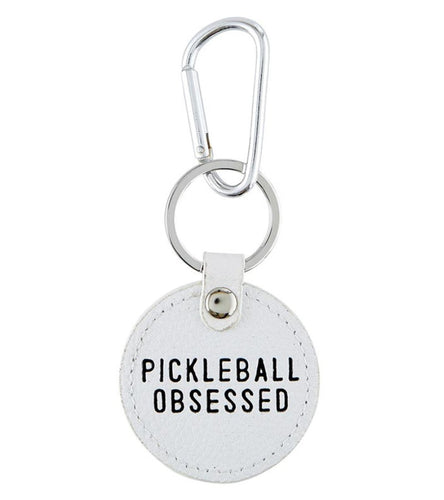 PIckleball Obsessed Leather Keychain