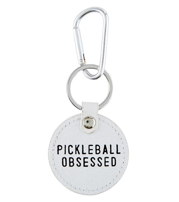 PIckleball Obsessed Leather Keychain