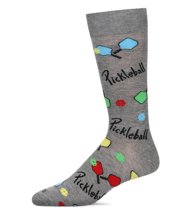 Pickleball Paddles Bamboo Socks Grey Mens