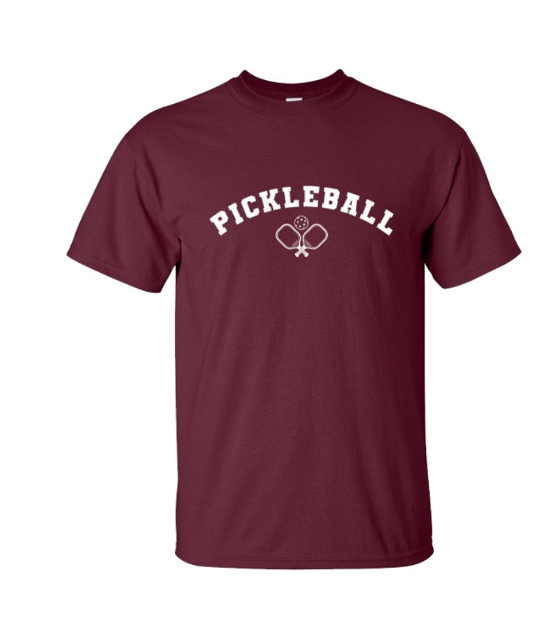 Load image into Gallery viewer, Pickleball Icon Paddles T-Shirt Maroon
