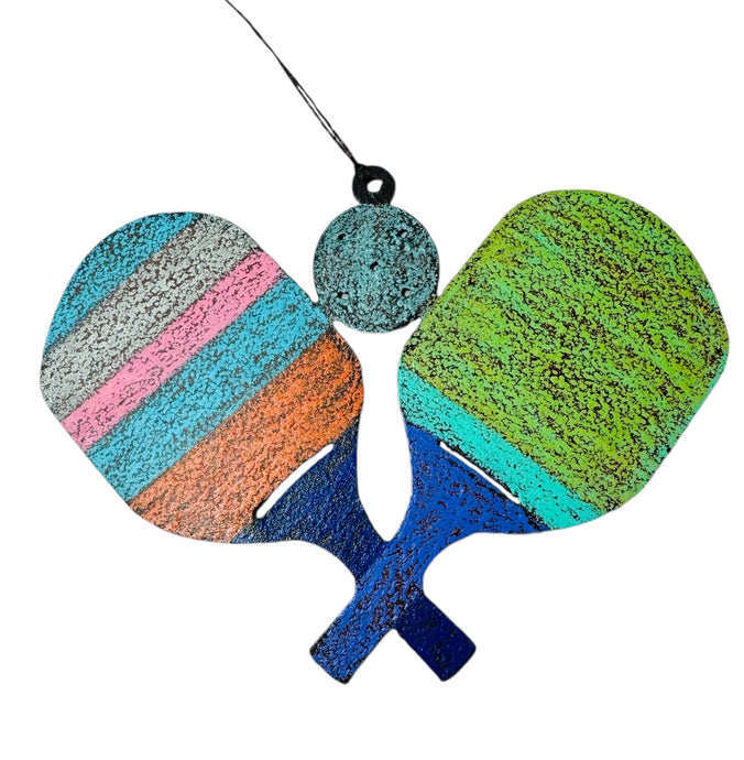 Pickleball Paddles Recycled Metal Ornament