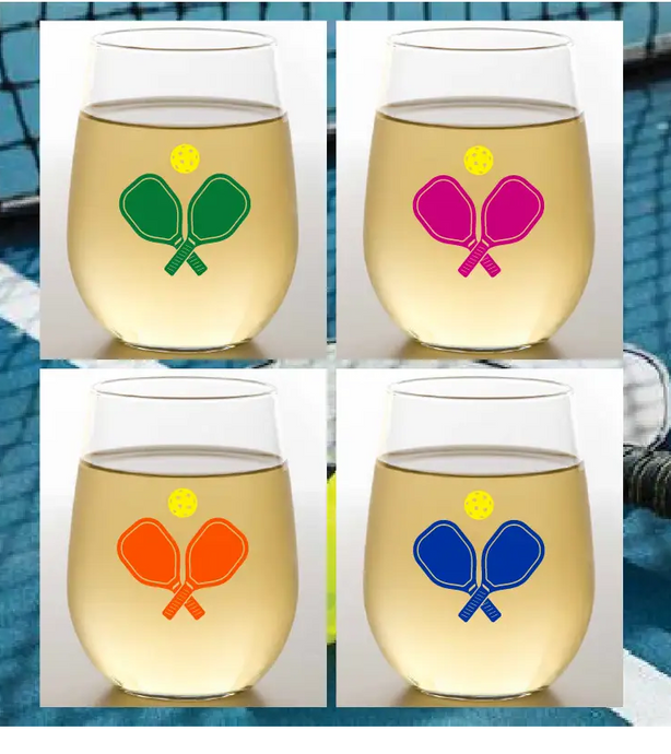 Pickleball Paddles Shatterproof Wine Glasses