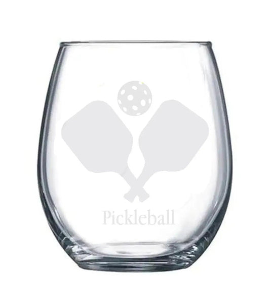Pickleball Paddle Set Stemless Wine Glass