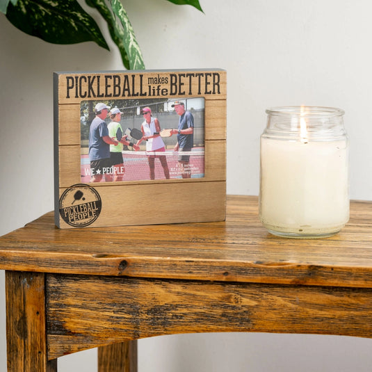 Pickleball Photo Frame on Wooden Table