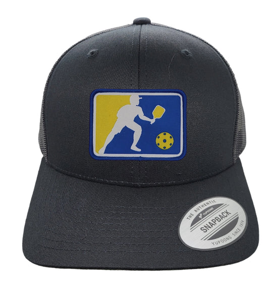 Pickleball Player Style Snapback Hat - Black