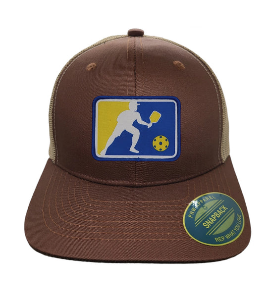 Pickleball Player Style Snapback Hat - Brown
