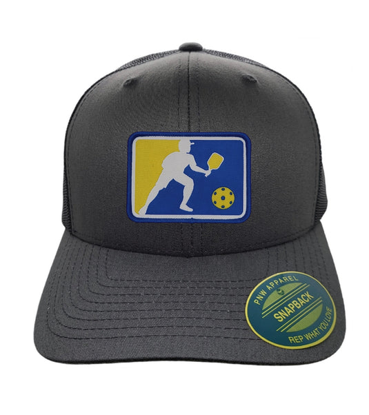 Pickleball Player Style Snapback hat - Grey/Black