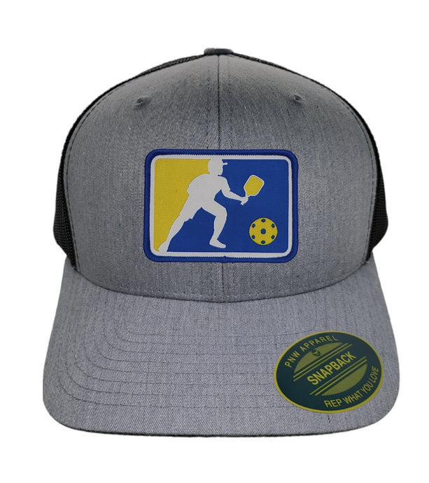 Pickleball Player Style Snapback Hat - Heather Grey