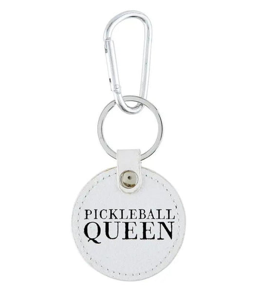 Pickleball Queen Leather Keychain