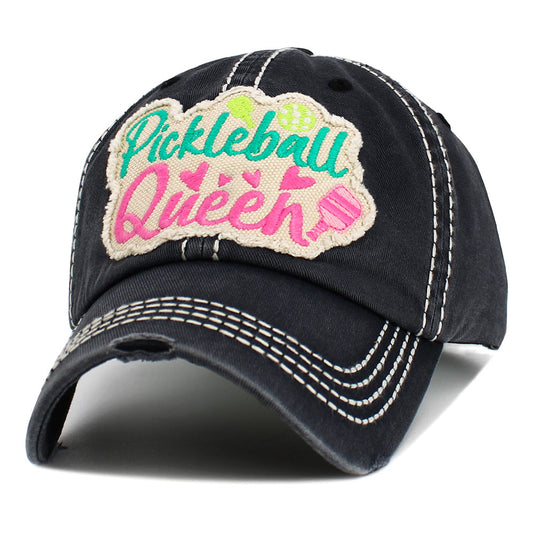 Pickleball Queen Vintage Baseball Hat Black