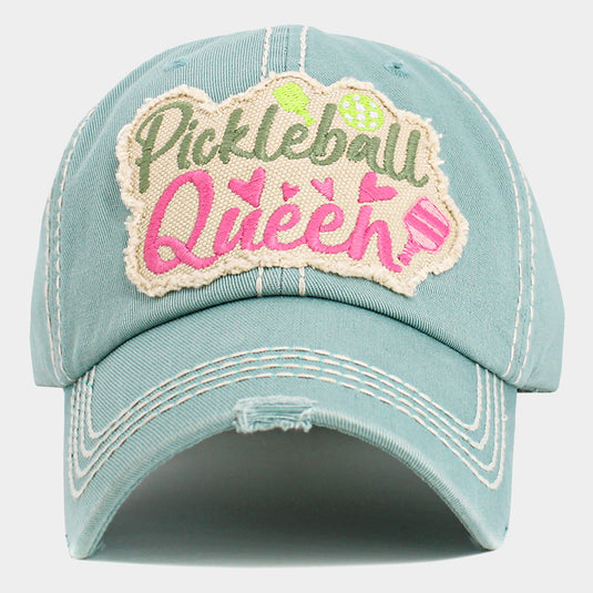 Pickleball Queen Vintage Baseball Hat Blue