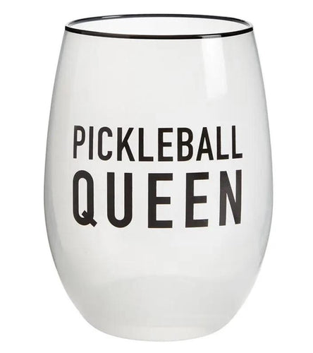 Pickleball Queen Stemless Wine Glass