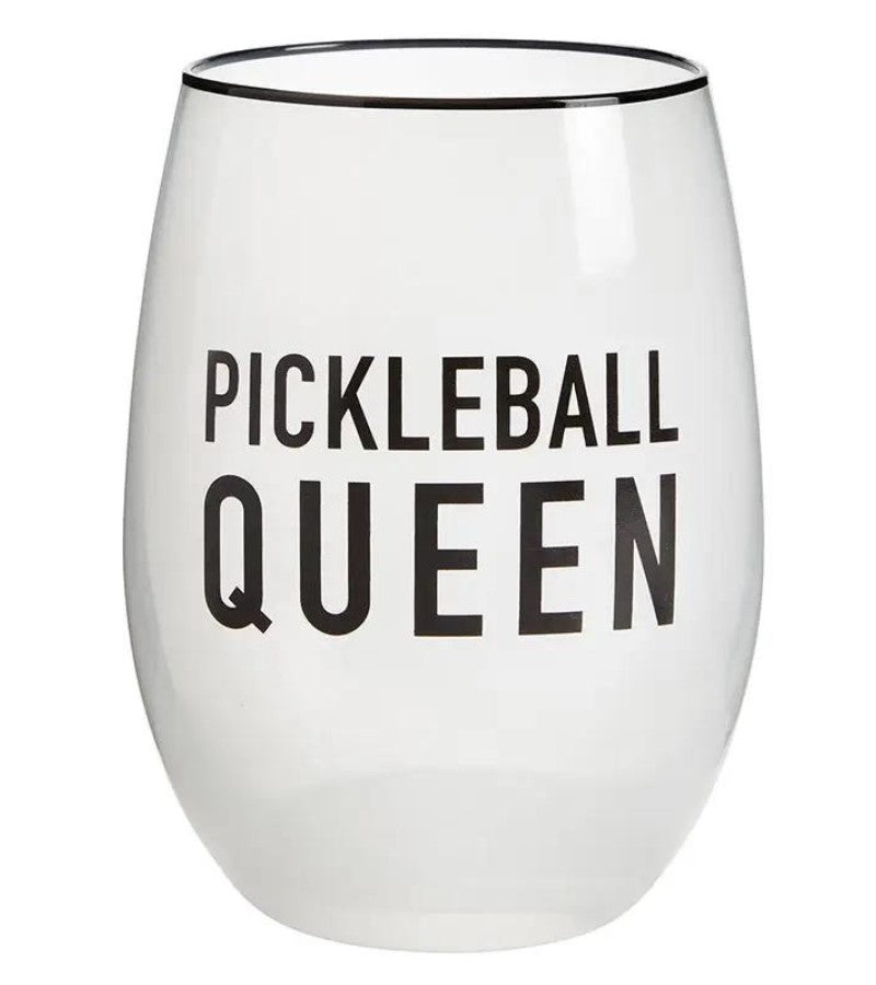 Load image into Gallery viewer, Pickleball Queen Stemless Wine Glass

