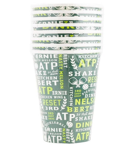 Pickleball Sayings Paper Party Cups - Quantity 8