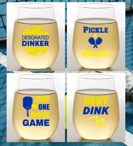 Pickleball Funny Sayings Shatterproof Wine Glasses