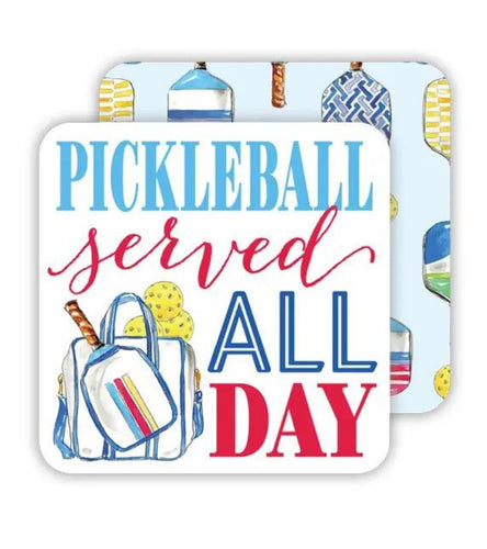 Pickleball Served All Day Paper Coasters