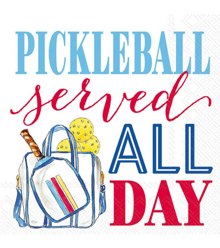 Pickleball Served All Day Cocktail Napkins - 20 Count