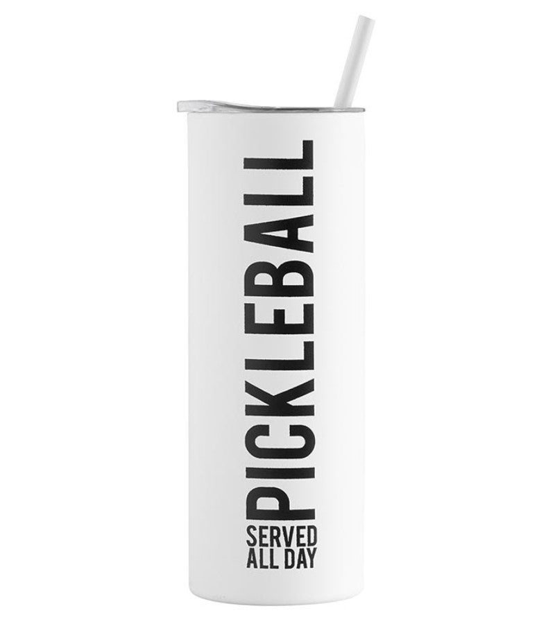 Load image into Gallery viewer, Pickleball Served All Day Skinny Tumbler 20 oz
