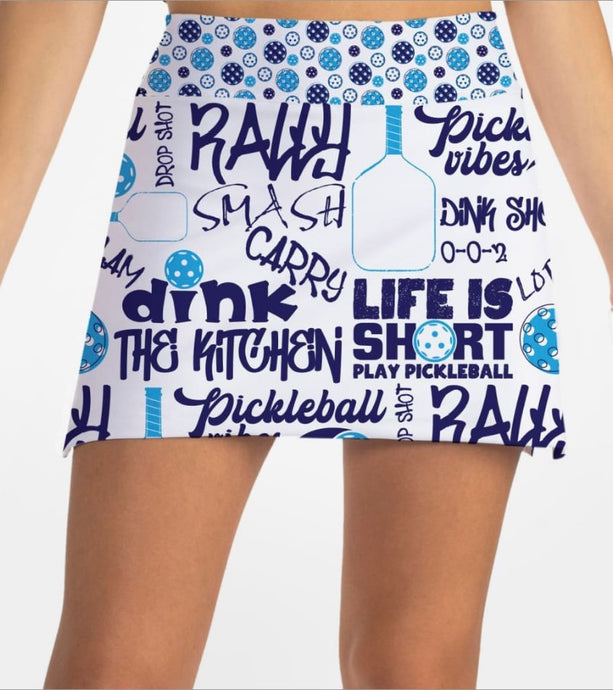 Pickleball Slam Blue Skort Short