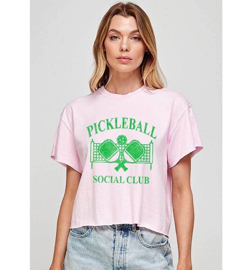 Load image into Gallery viewer, Pickleball Social Club Crop Top Pink
